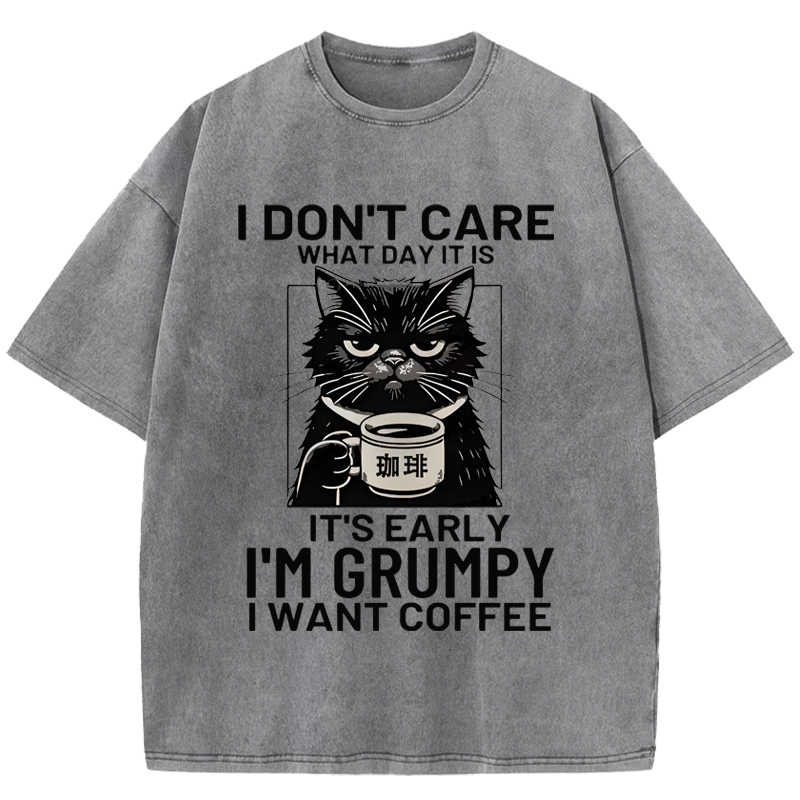 Funny Grumpy Cat Washed T-Shirt