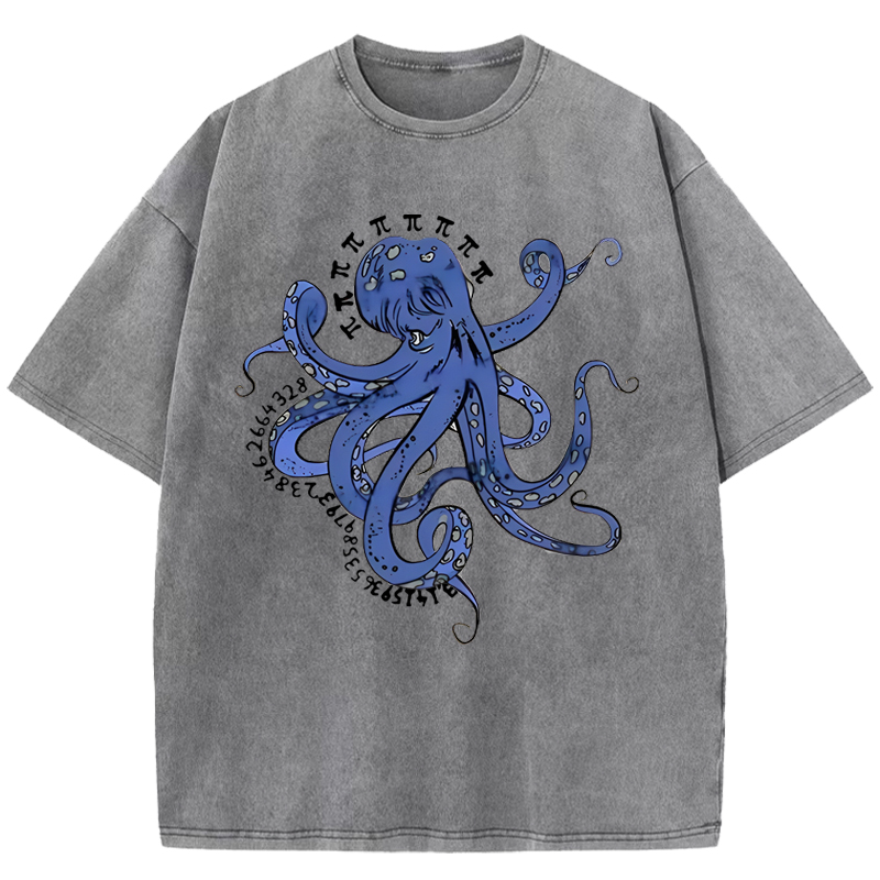 Pi Octopus Washed T-Shirt