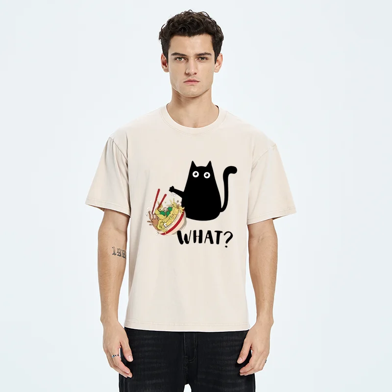   Naughty Cat Japan Washed T-Shirt