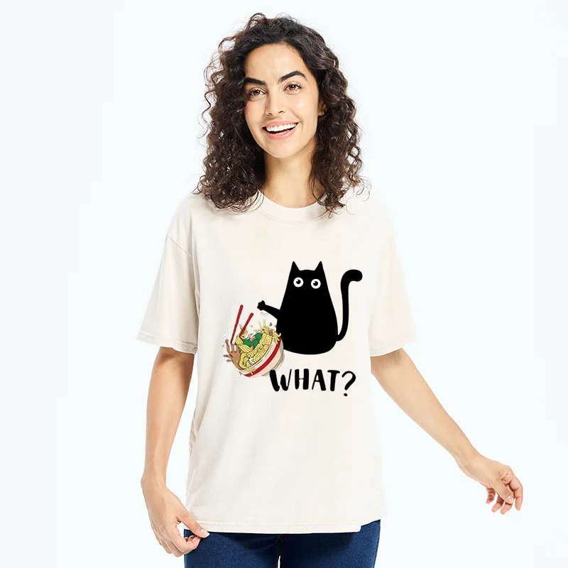   Naughty Cat Japan Washed T-Shirt