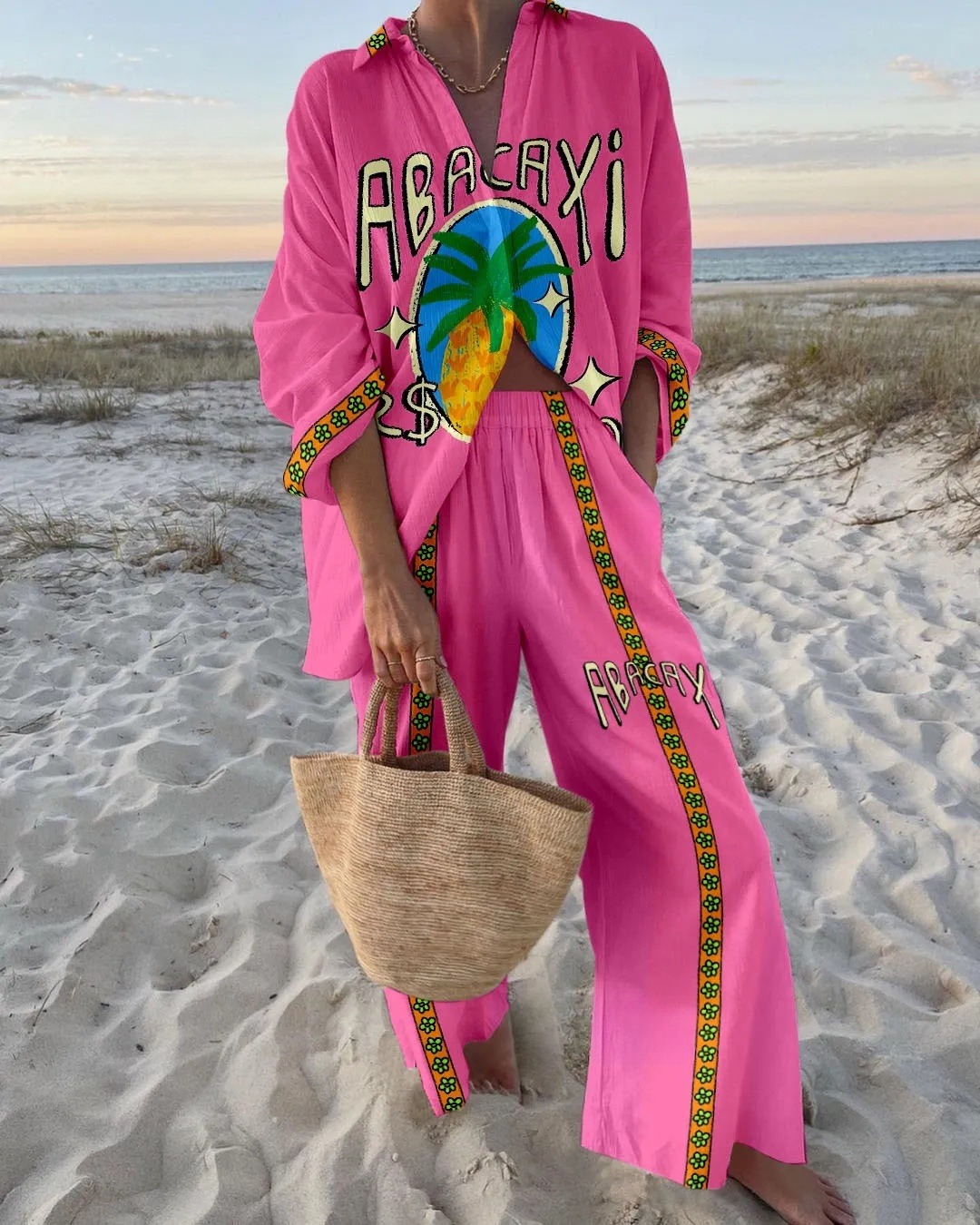 Fruit party print two piece set