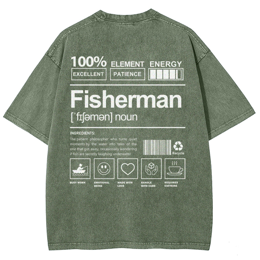Fisherman Unisex Fit Washed T-Shirt