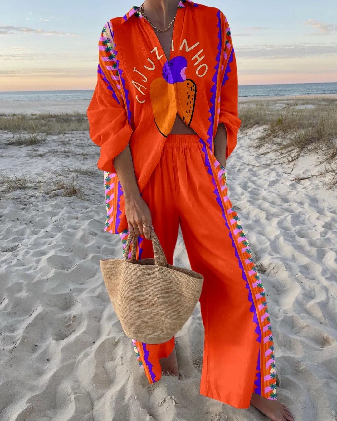 Fruit party print two piece set