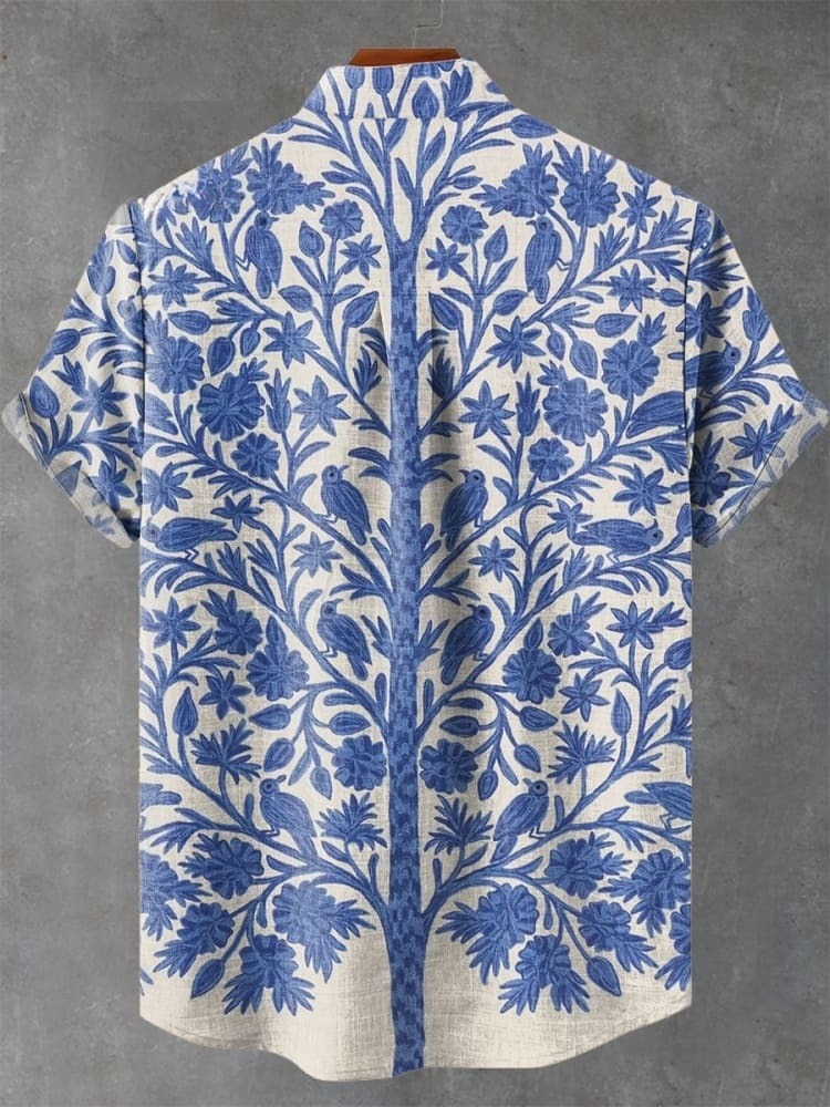 Indian Art Floral Vintage Print Casual Shirt