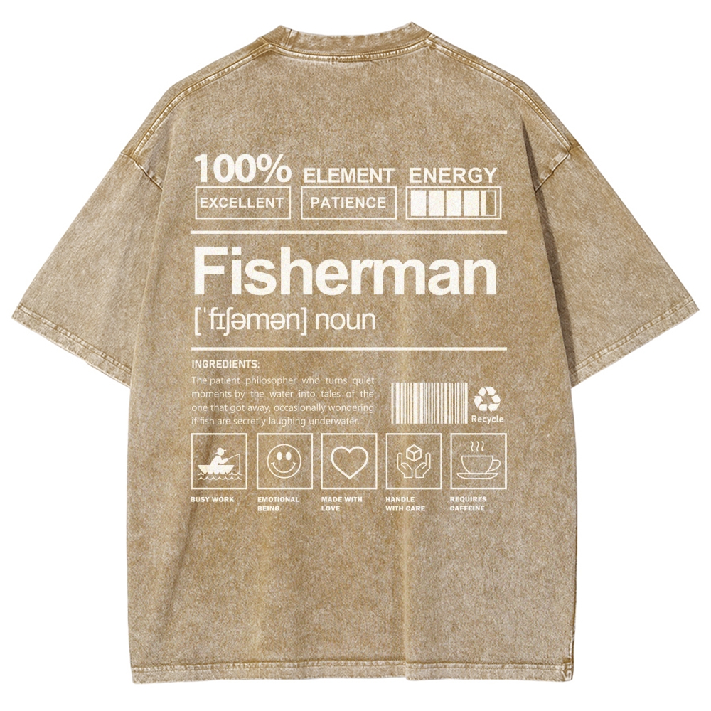 Fisherman Unisex Fit Washed T-Shirt