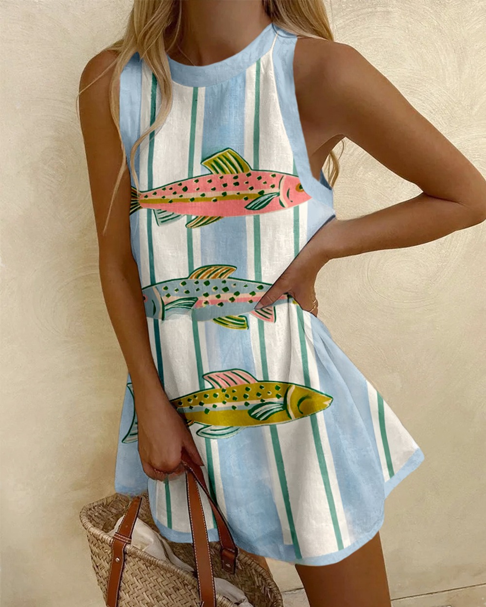 Three Sardine Printed Dress