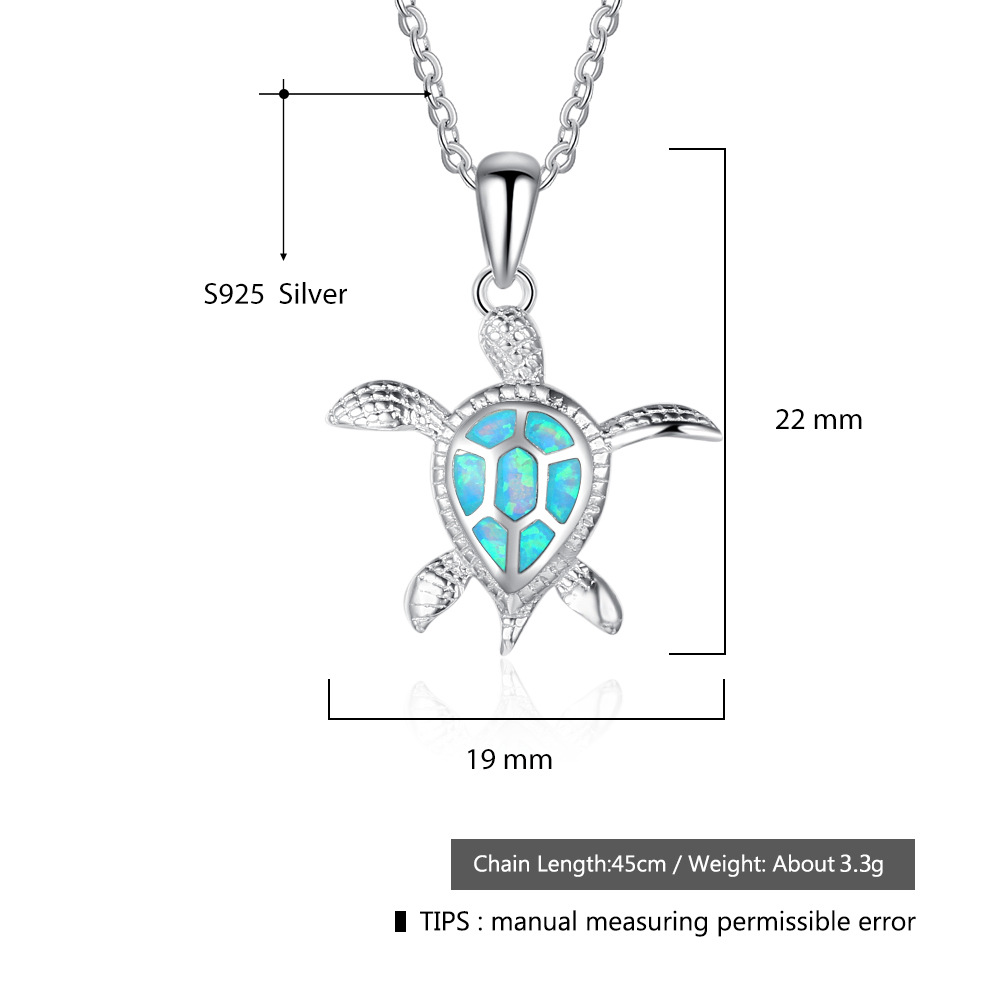 Explosive Products Fashionable and Cute Little Turtle Aobao Beach S925 Silver Pendant
