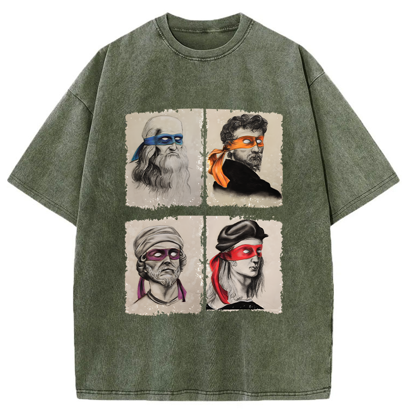 Funny Ninja Artists Washed T-Shirt