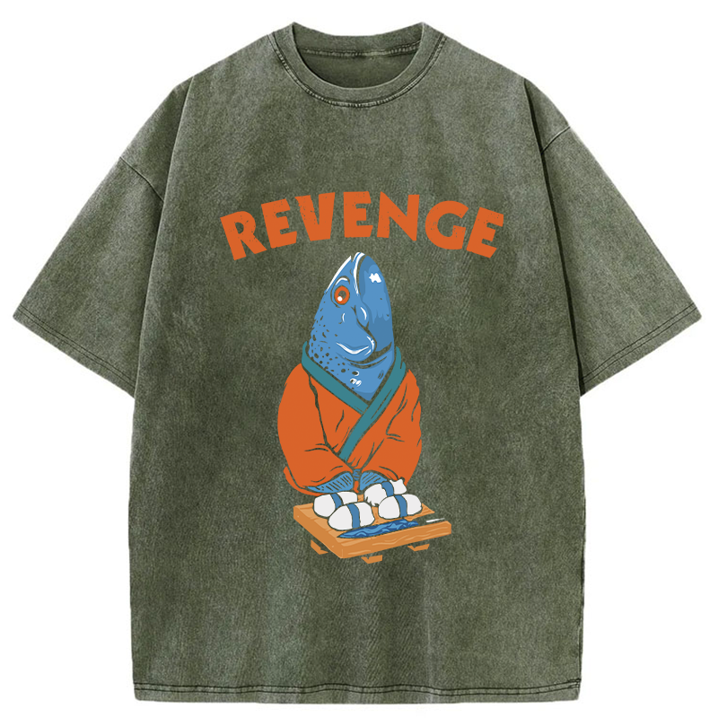 Retro Revenge Fish Washed T-Shirt