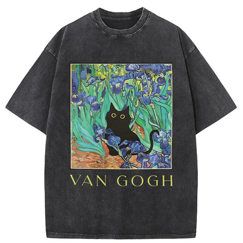   Van Gogh's Cat Japan Washed T-Shirt