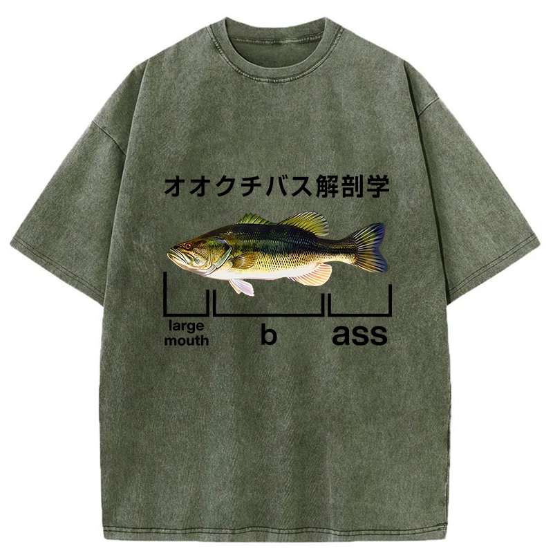 Largemouth Bass Anatomy Washed T-Shirt