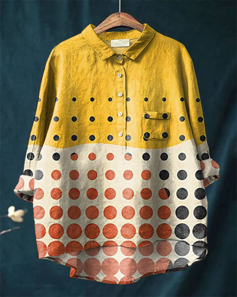 Bohemian Polka Dot Abstract Art Casual Shirt