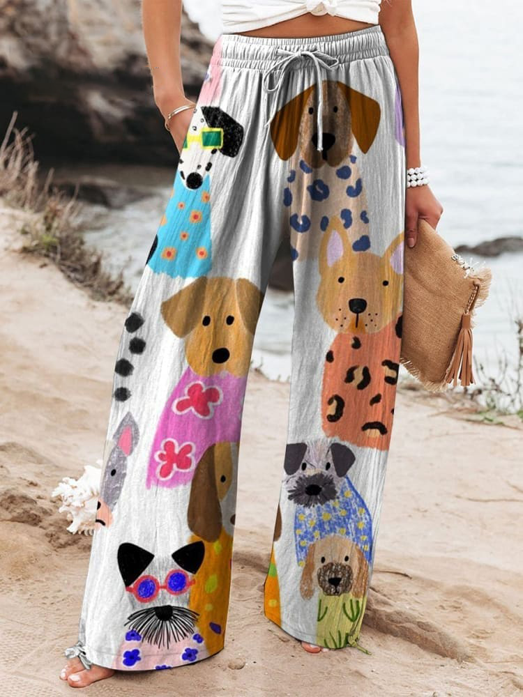 Women's Flower Print Casual Cotton And Linen Shirt