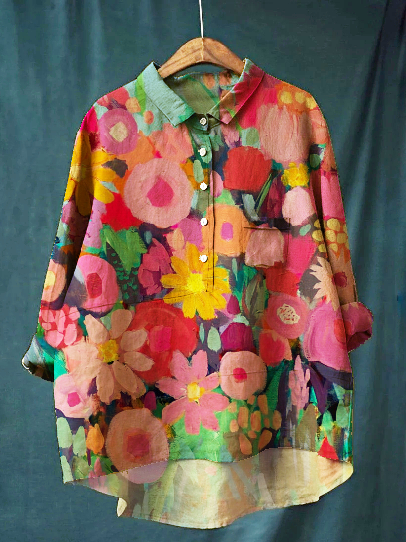 Women's Casual Daisy Floral Shirt