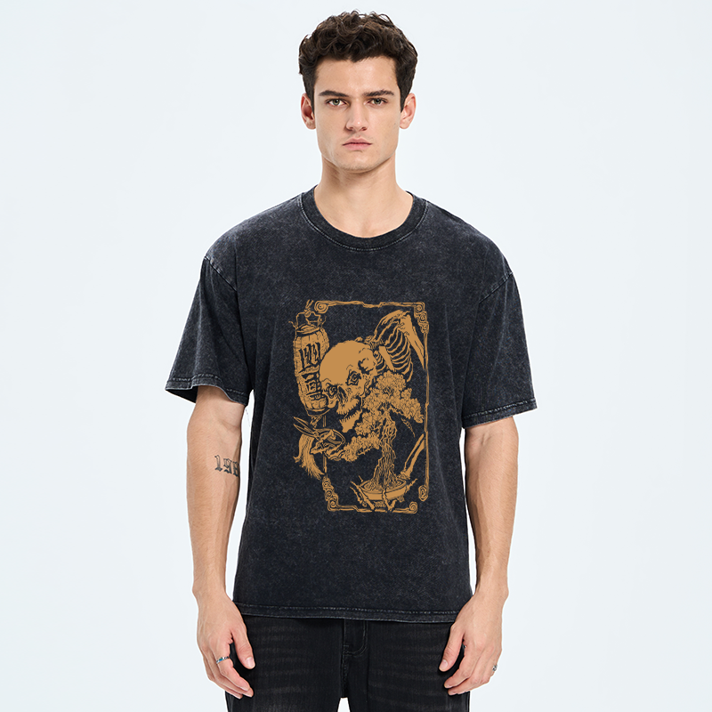   Bonsai Enthusiast Skeleton Washed T-Shirt