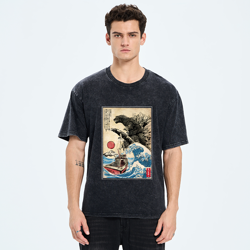 Orca in Japan Wave Washed T-Shirt