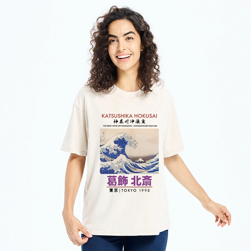 Katsushika Hokusai Japan Washed T-Shirt