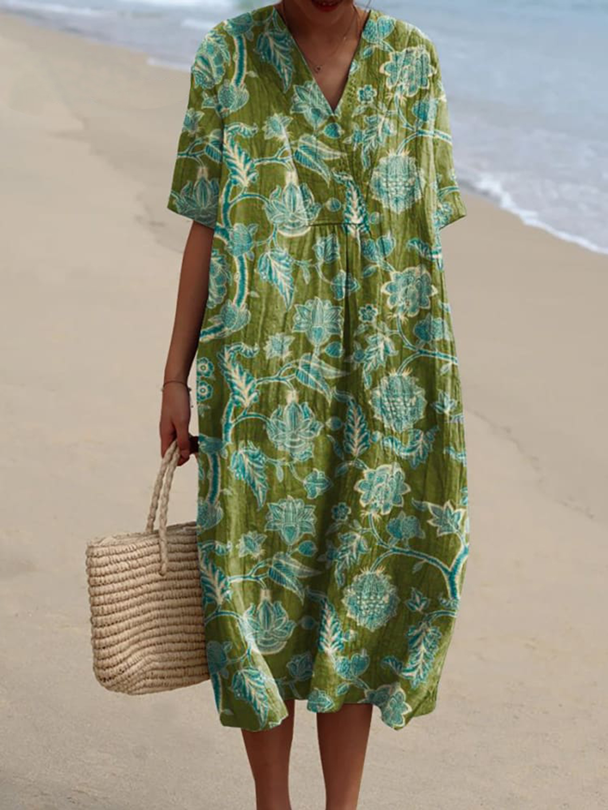 Women's  Flower Art Print  Casual Dress