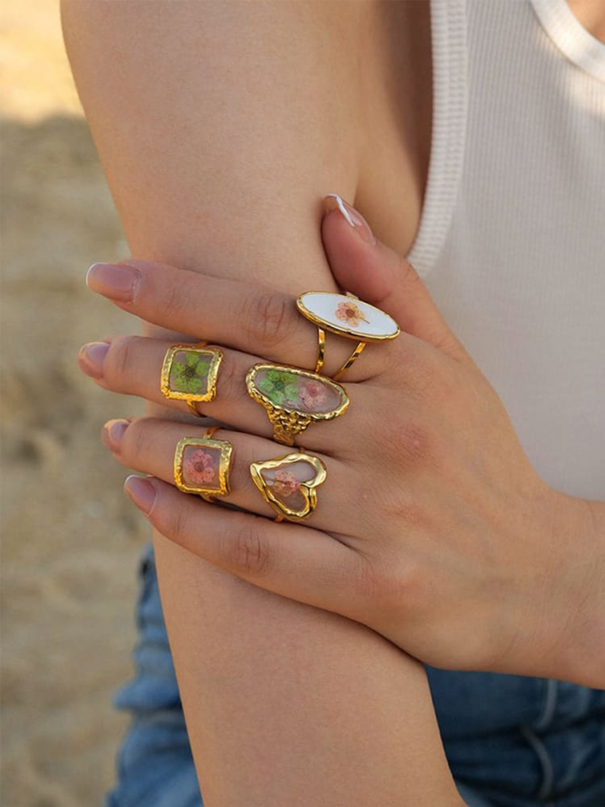 Aeon Flower Stainless Steel Ring