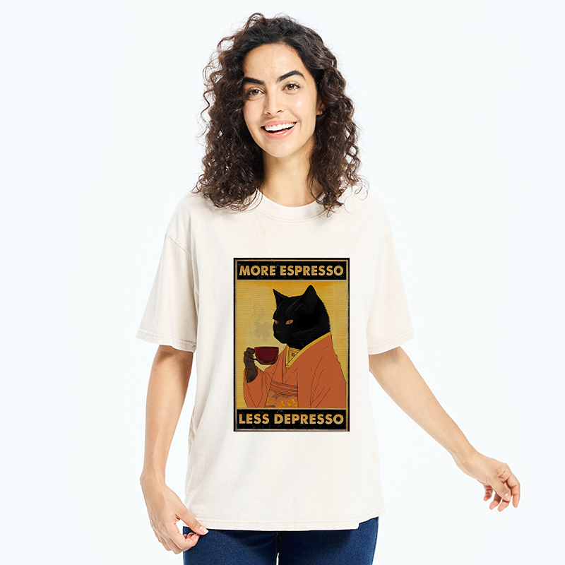   Increase Espresso Decrease Distress Washed T-Shirt