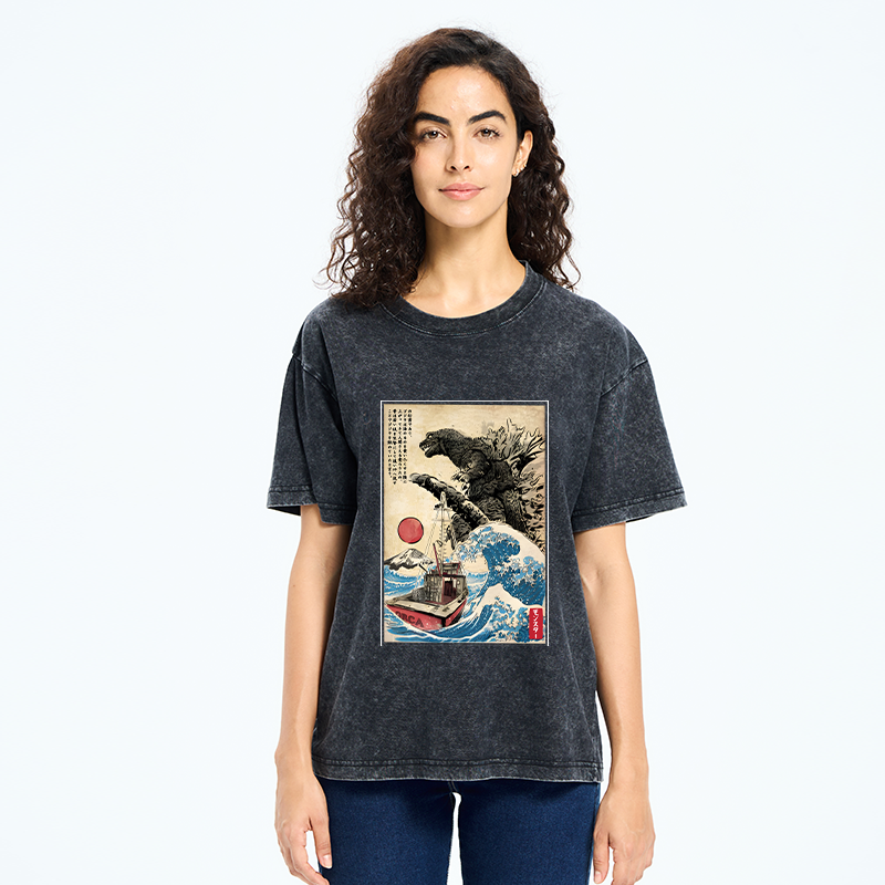 Orca in Japan Wave Washed T-Shirt