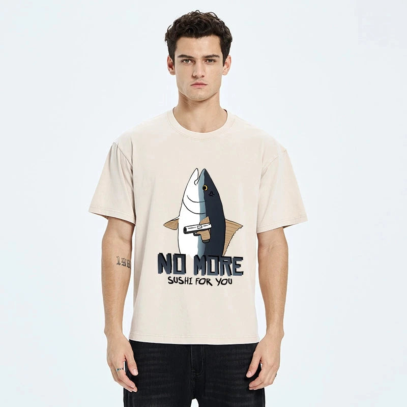   Fish With A Gun Washed T-Shirt