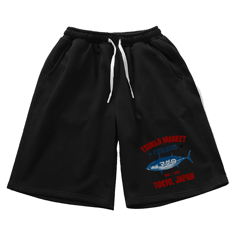 Tsukiji Fish Market  Cotton Casual Shorts