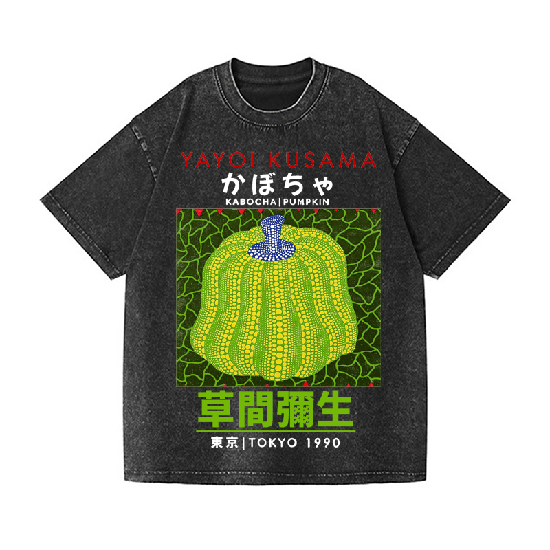 Yayoi Kusama's Pumpkin Vintage Wash Japanese Design T-Shirt