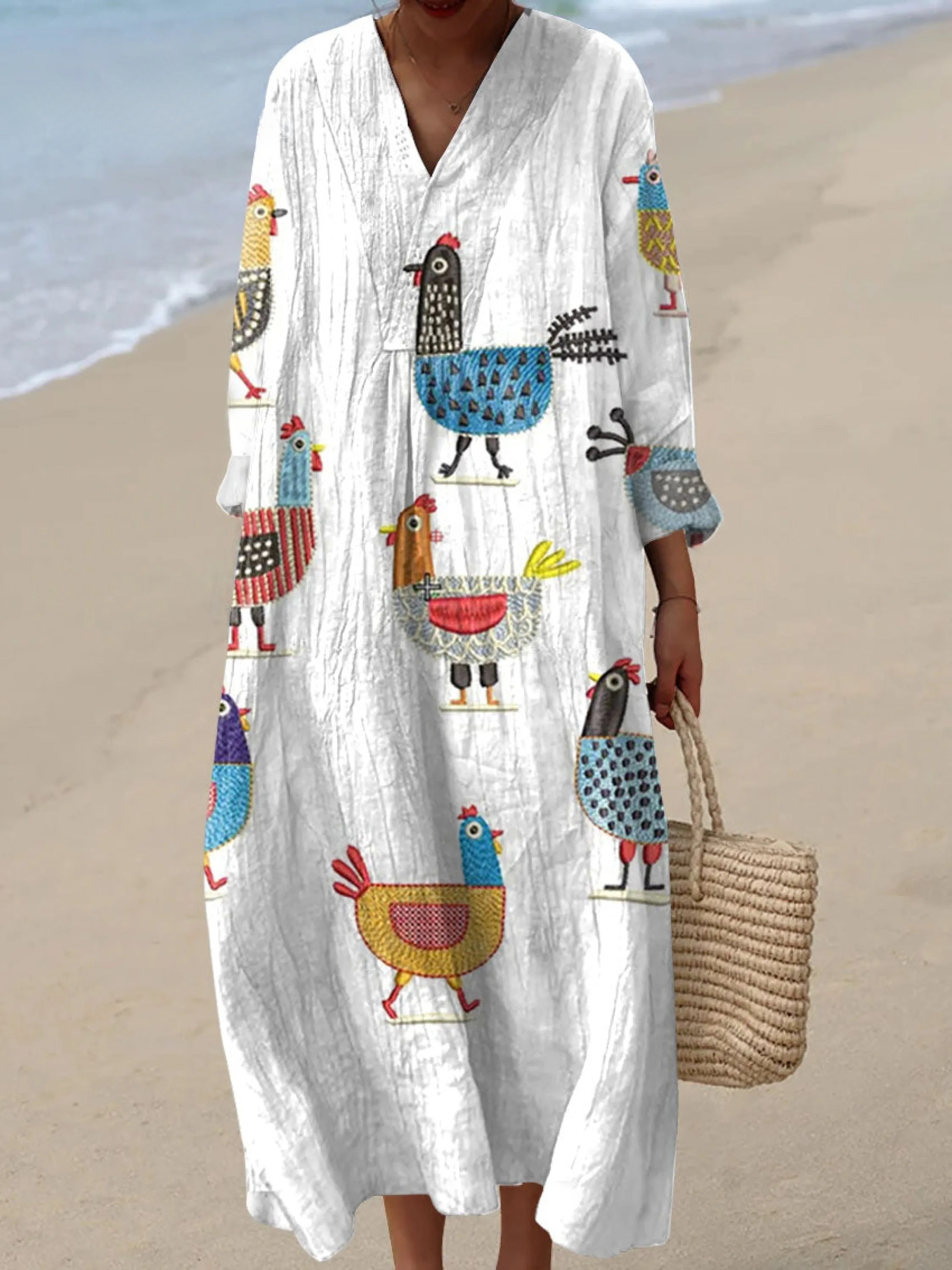 Women's Funny Chick Art Print Dress