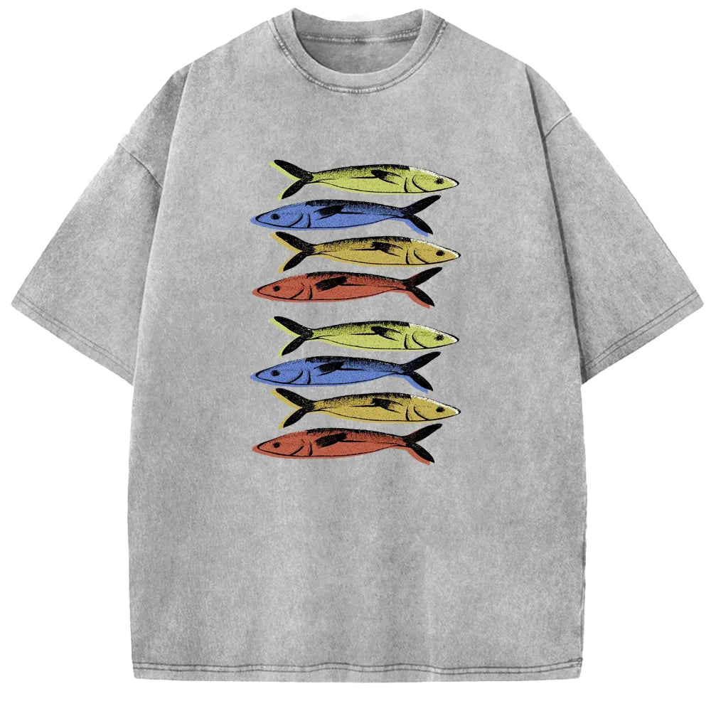 Colorful Fish Print Unisex T-shirt 