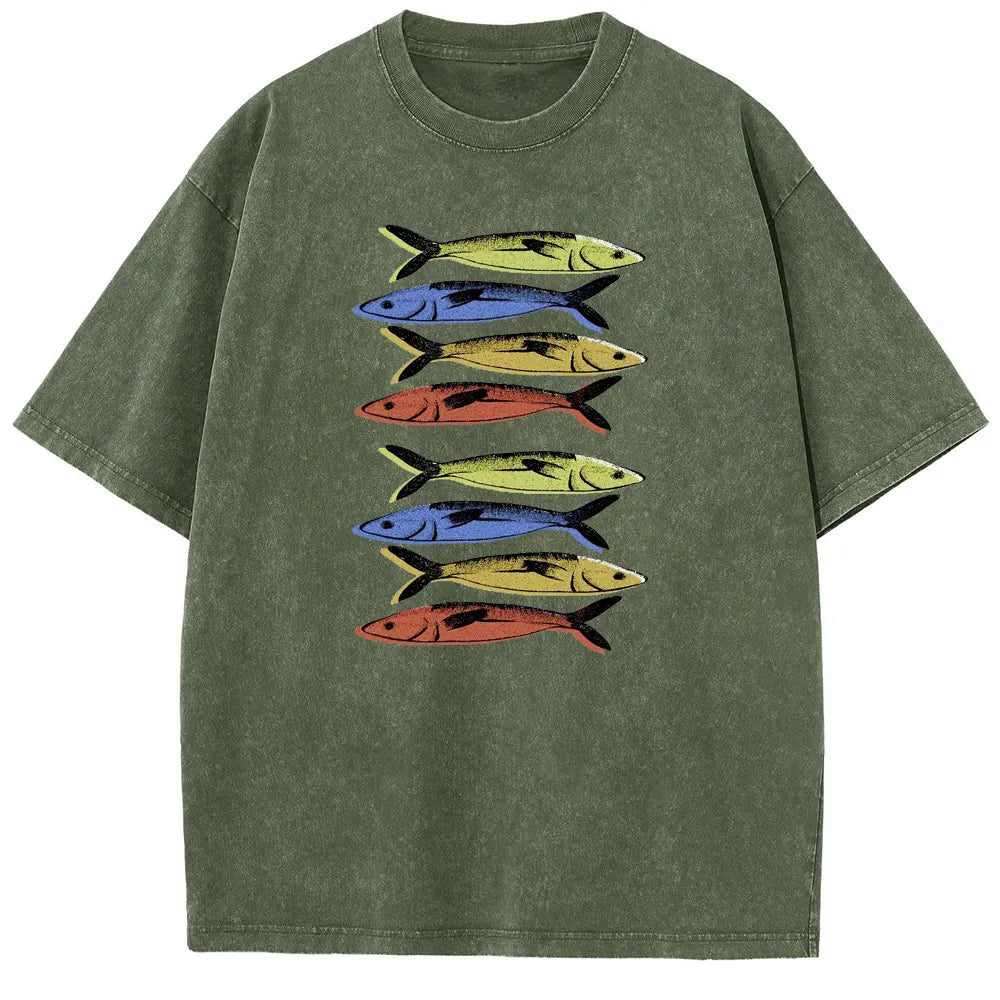 Colorful Fish Print Unisex T-shirt 