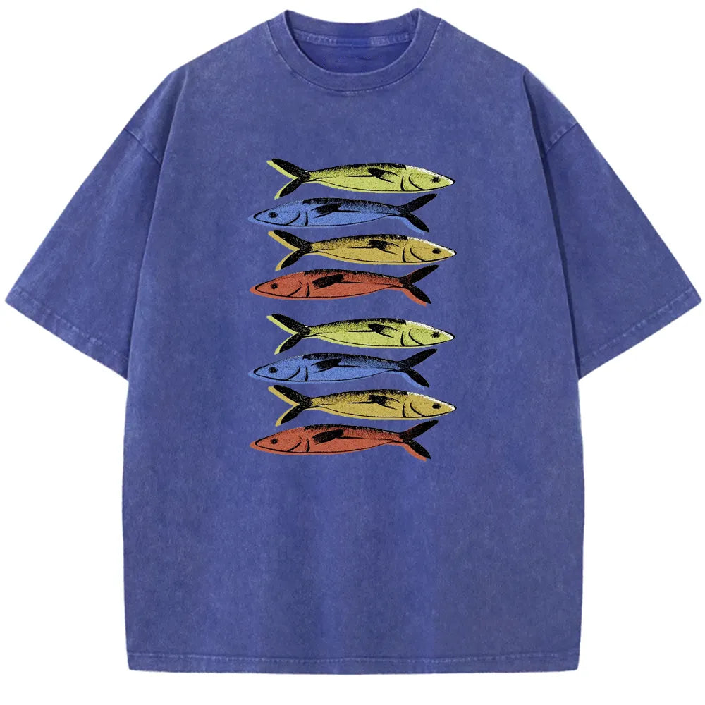 Colorful Fish Print Unisex T-shirt 