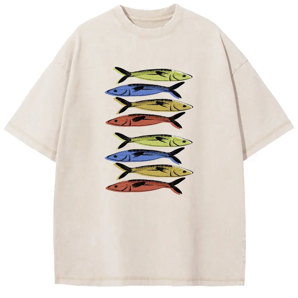 Colorful Fish Print Unisex T-shirt 
