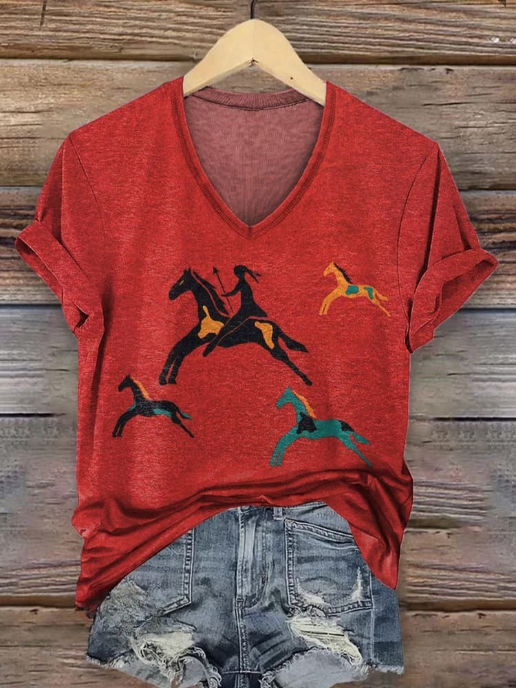 🔥Global best-selling🔥Classic Horse Art Print Casual T-Shirt