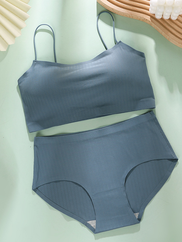 Ice Silk Tube Top Split Suit (with Pad)