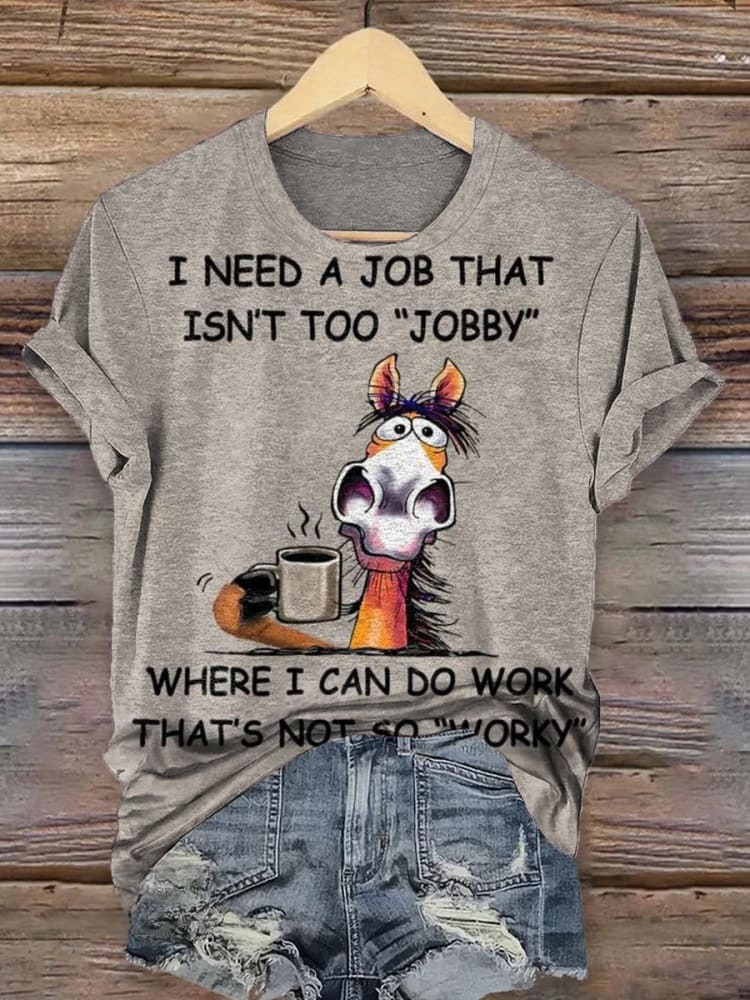 Funny Donkey Print Casual T-shirt