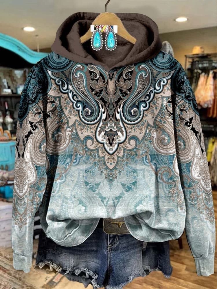 Women's Paisley Print Casual Sweatshirt