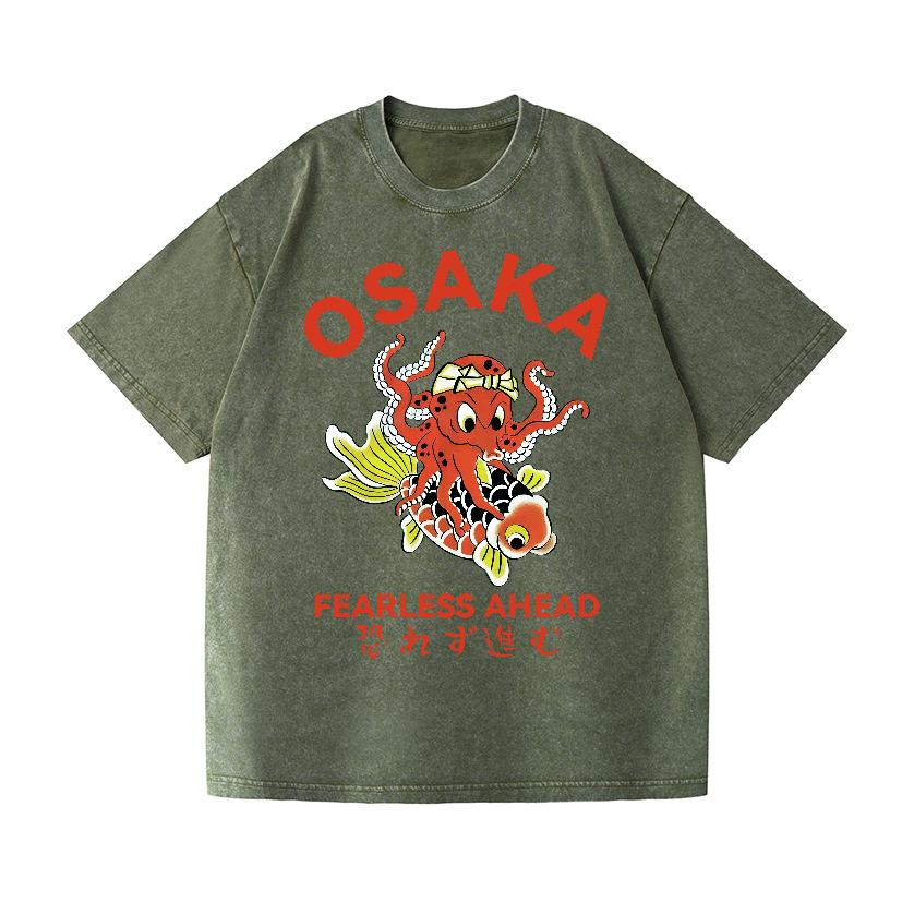 Osaka Octopus Vintage Wash Japanese Design T-Shirt