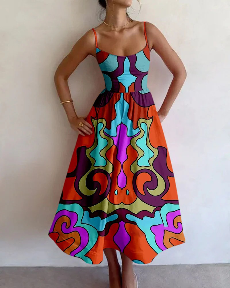 Multicolor Print Shirt & Pants Two-Piece Set