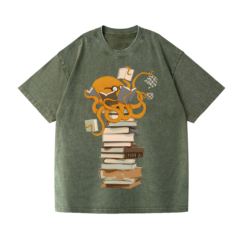 Octopus Vintage Wash Japanese Design T-Shirt
