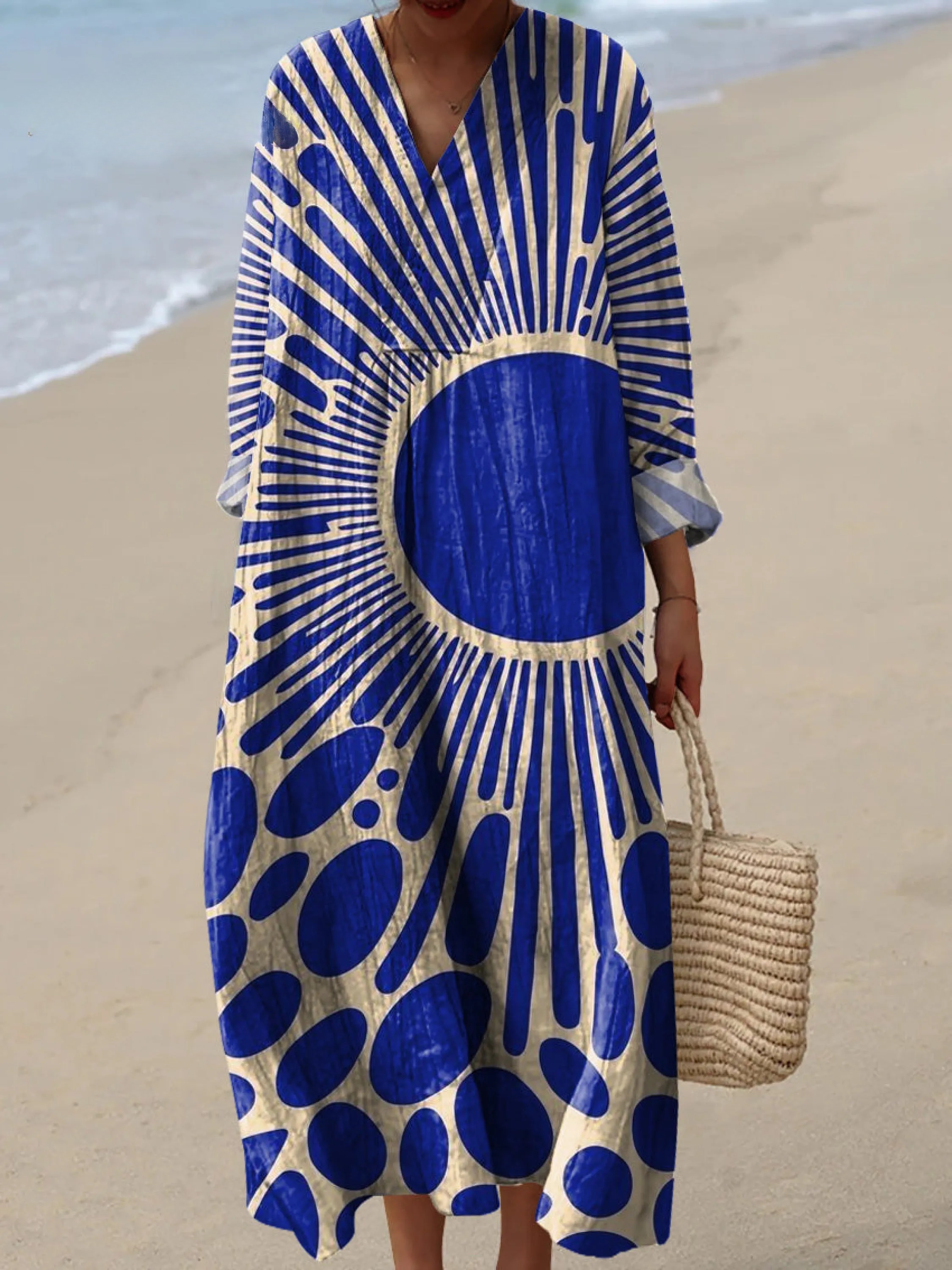 Modern Geometric Art Printed Women's Dress