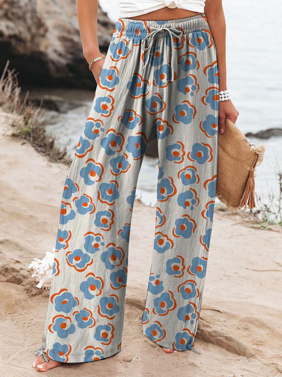 Women's Vintage Floral Art Printed Casual Pants