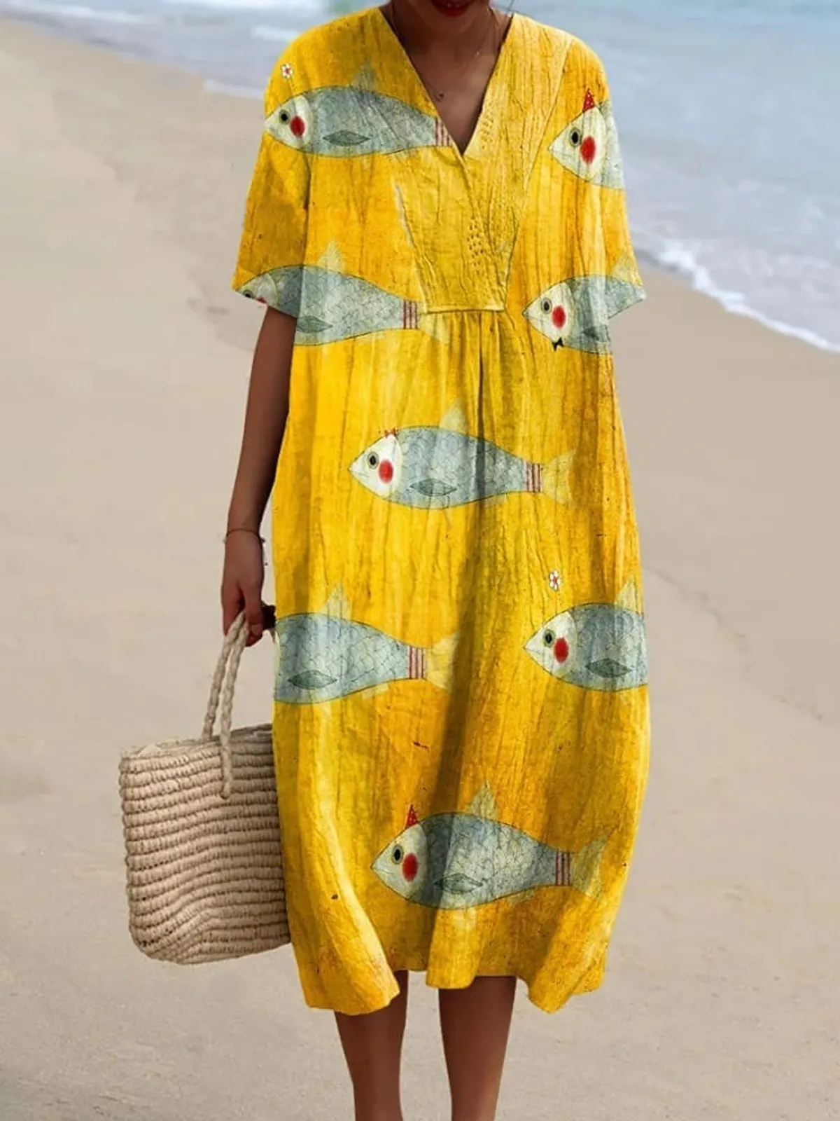 Funny Sardines Art Cropped Casual Pants