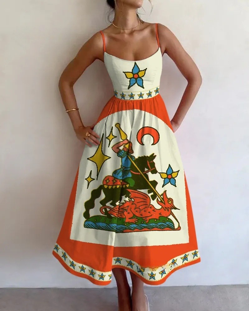 Animal Print Sling Dress