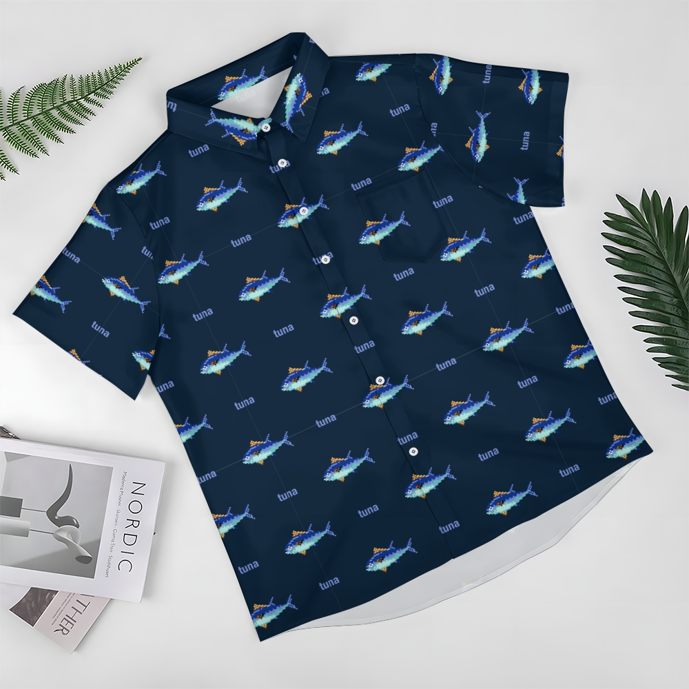 Men's Tuna Hawaiian Casual Short Sleeve Shirt