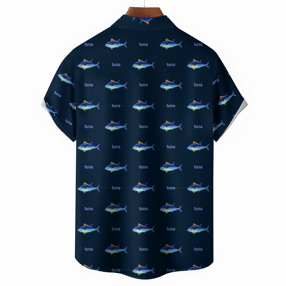 Men's Tuna Hawaiian Casual Short Sleeve Shirt
