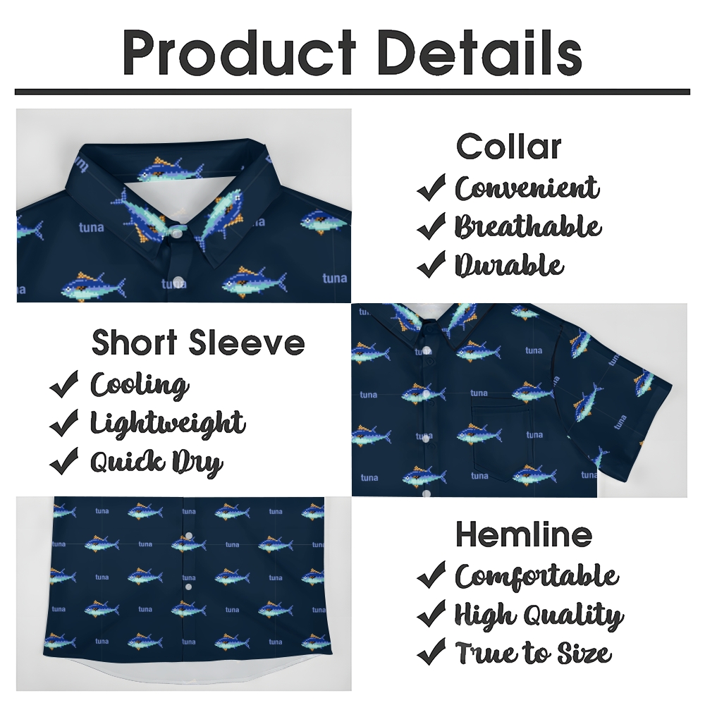 Men's Tuna Hawaiian Casual Short Sleeve Shirt