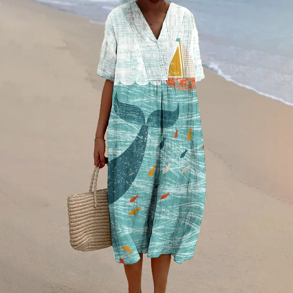Women's Vintage Lovely Whale   Dress
