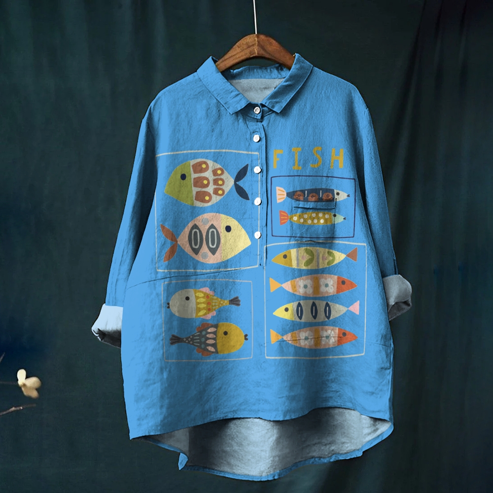 Women's Fish Print Casual Shirt