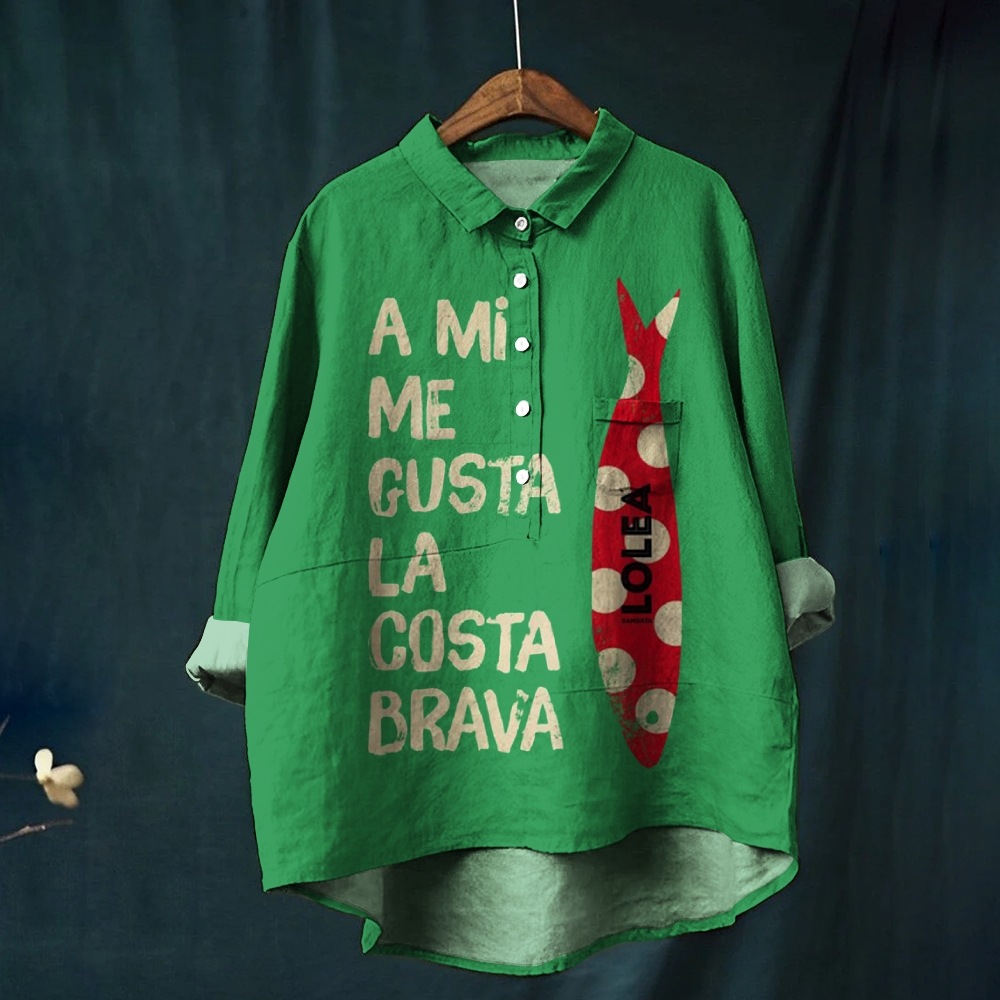 Women's Sardine Print Casual Shirt